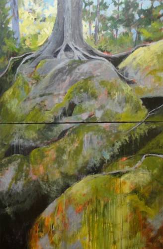 River, Rocks, Reflections Painting by Holly Friesen