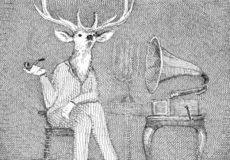 Deer with Victrola