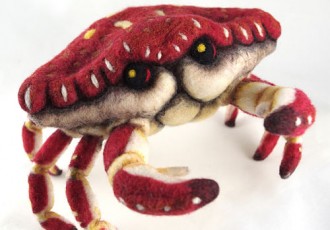 crab, needled felted animal, handcrafted crab