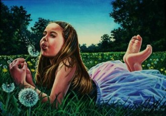 "Dandelion Clocks" by artist Hillary Scott