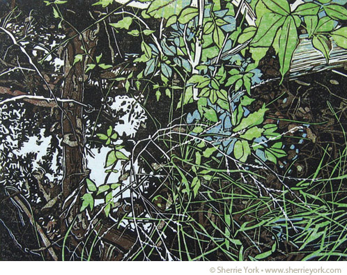 Sherrie York - Page - Reduction linocut process