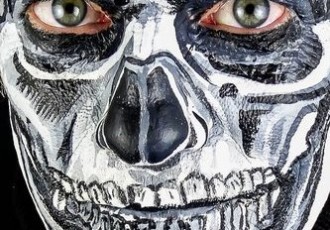 Skeleton face by www.BlackCatFacePainting.com