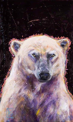 “Gratitude Series: Polar Bear” Acrylic on Yupo Paper, 35” x 23” by artist Rosemary Conroy. See her portfolio by visiting www.ArtsyShark.com