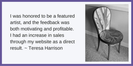 Artist Teresa Harrison shares a testimonial about being an Artsy Shark featured artist