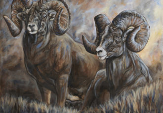 "Alberta Dawn" Acrylic on Canvas, 60" x 48" by artist Amy Keller-Rempp. See her portfolio by visiting www.ArtsyShark.com