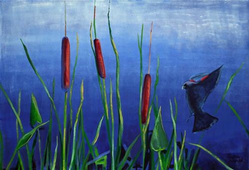 “At the Marsh” Oil on Canvas, 39” x 27” by artist Dara Daniels. See her portfolio by visiting www.ArtsyShark.com