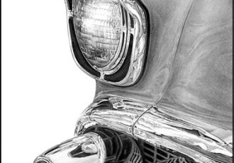 ‘’57 Chevy Headlight” Pencil, 14” x 11” by artist James Becker. See his portfolio by visiting www.ArtsyShark.com