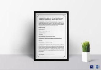 painting certificate of authenticity template