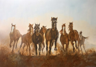 "Rolling Thunder" Acrylic, 60" x 40" by artist J.M. Brodrick. See her portfolio by visiting www.ArtsyShark.com