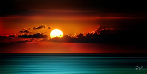 "Fire on Horizon" Photography, 72" x 24"