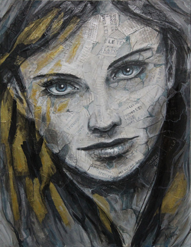 Collage Portraits with Print and Paint by Nadjejda Gilbert I Artsy Shark