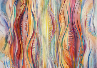 Mixed media abstract art in pastel colors by Ushana Mara