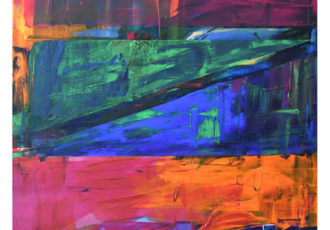 Colorful abstract painting by Frances Bildner