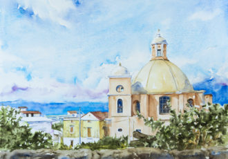 “Vico Equense, Campania” Watercolor by Kimberly Cammerata