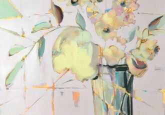 Abstract floral arrangement painting by Melanie Ferguson