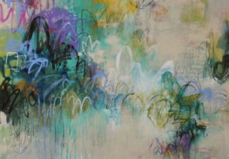 abstract mixed media painting by Karen Johnston