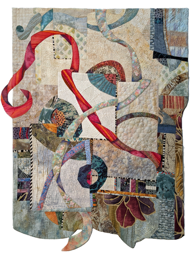 Art quilt abstract collage by Patricia Charity