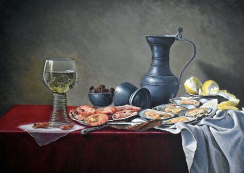 still life painting with mussels #stilllife