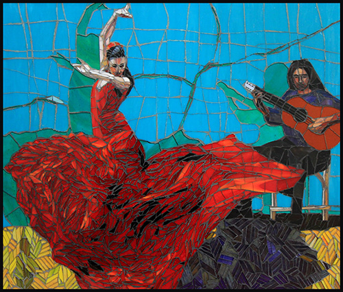 glass mosaic of a flamenco dancer #flamenco