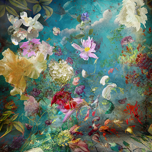 floral digital collage by Ryn Clarke