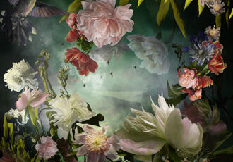 peony themed digital photography collage