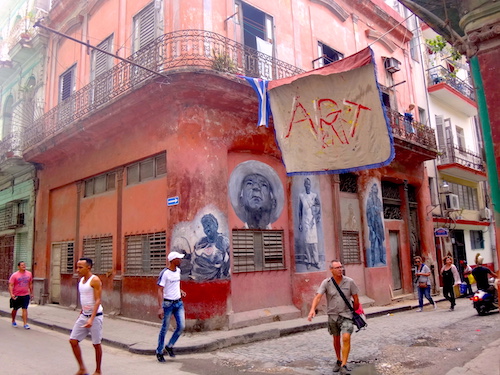 photograph of a street scene in Havana