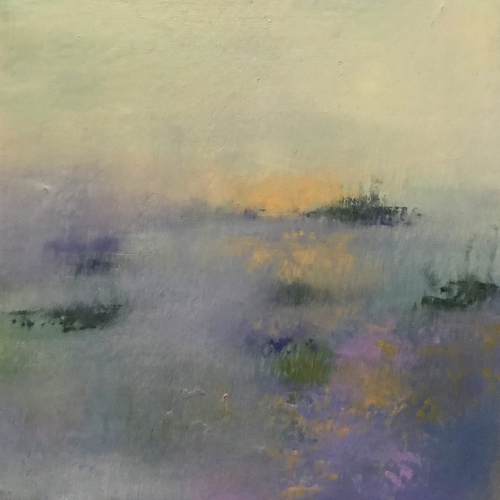 soft abstract landscape painting of dawn 