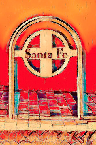 foto digital de un letrero de Santa Fe