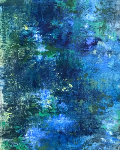 abstract painting of a garden