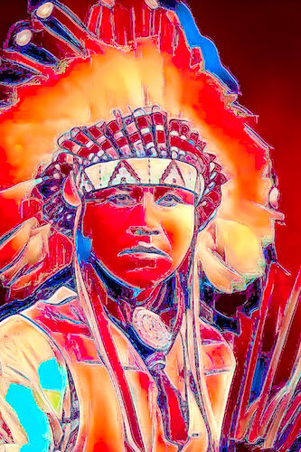 retrato digital de un nativo americano