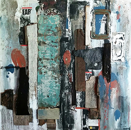 mixed media collage wall art 