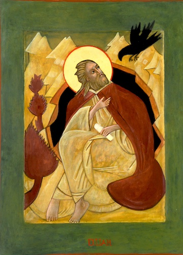 religious icon painting of the prophet Elijah