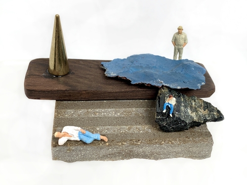 mixed media sculpture of an island