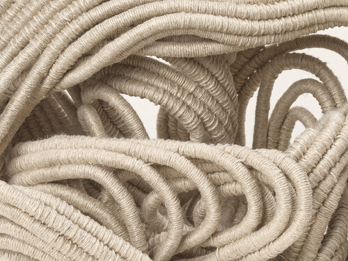 Detail shot of organic fiber sculpture