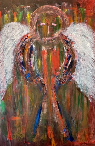 pintura abstracta de un ángel de Michael Miller