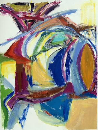 abstract painting of a child's toy