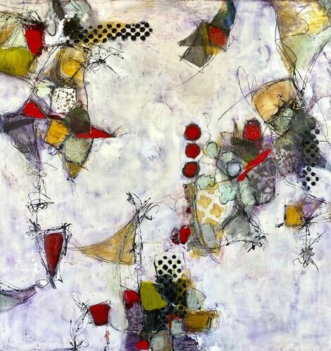 abstract encaustic painting