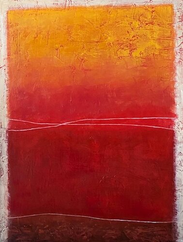 red and orange painting of high noon