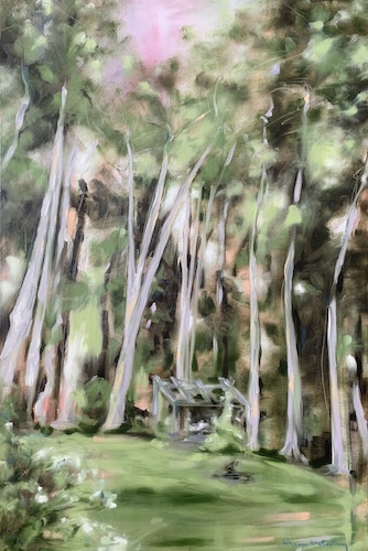 ethereal forest landscape oil painting