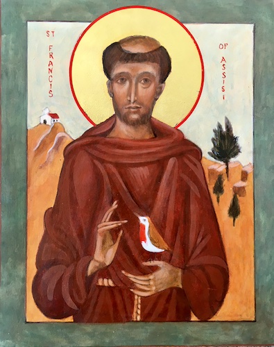icon painting of St. Francis