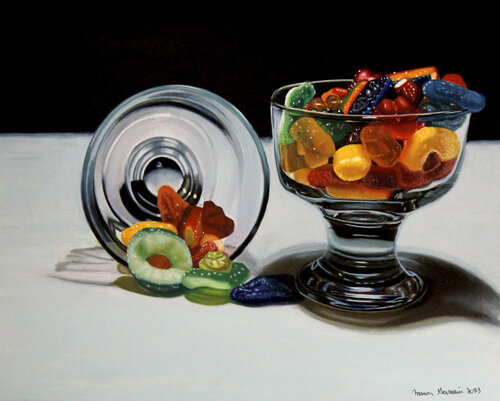 hyperrealistic still life painting