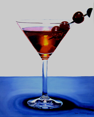 hyperrealistic oil painting cocktail