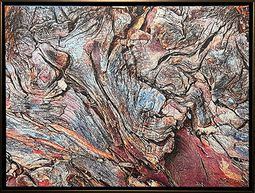 mixed media quilted image of roots