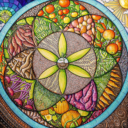 mandala art about food security