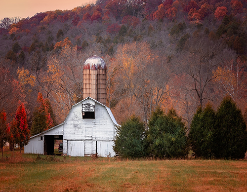 fine art photo of a barn in a fall landscape