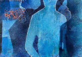 mixed media abstract figurative artwork