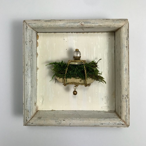 framed mixed media found object sculpture