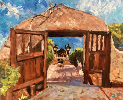 oil painting landscape of Chimayo