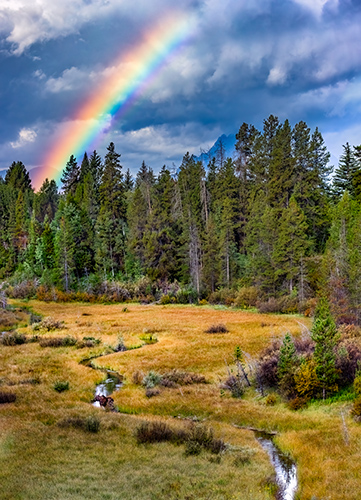 inspiring photo of a landscape and rainbow