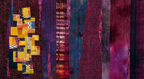 colorful textile collage art by Marya Lowe